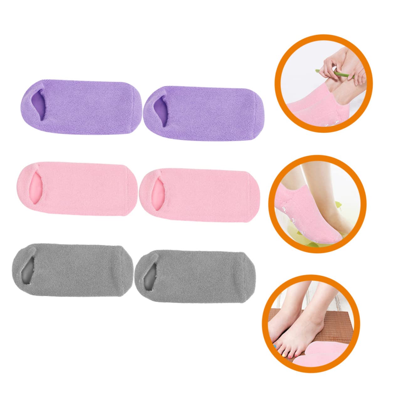 3paia Socks Idratanti Gel Per Dei Piedi Calze Termiche e Antiscivolo Per Spa e Riposo Riparazione Della e Talloni Screpolati