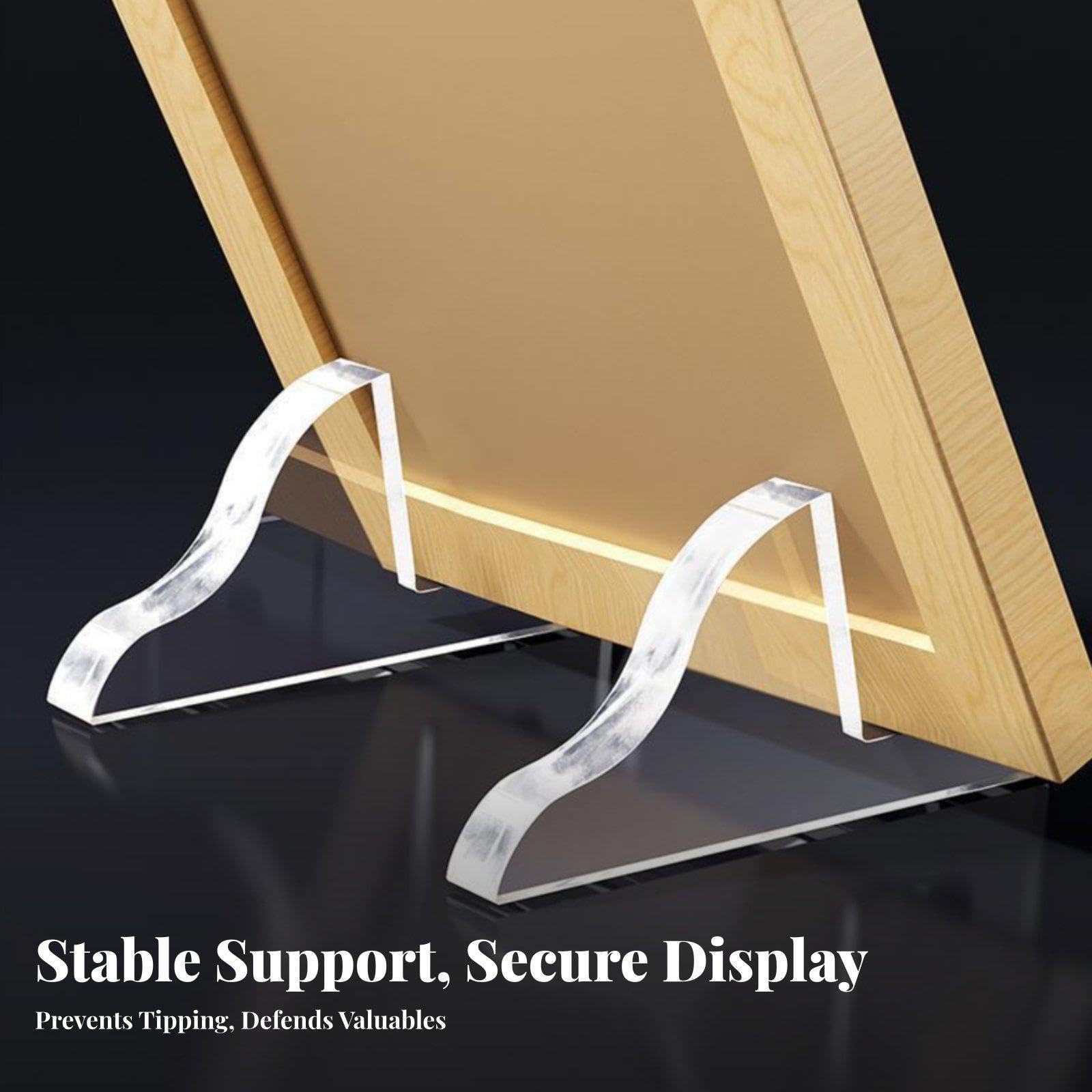 Qianly 6 Stück Acryl Bilderrahmen Rahmenhalter Minimalistischer Acrylständer mit Stabiler Auflage für Fotos Dokumente Auszeichnungen Kunst für Empfangsschalt