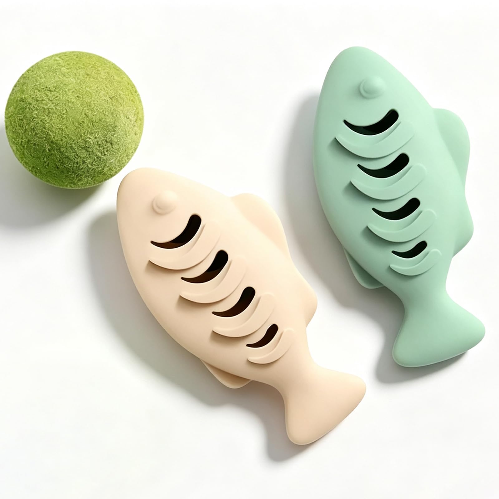 XZSKD 3-Piece Cat Puzzle Feeder, Mint Ball Treat Dispenser