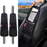 Luckybay 2 Pack Car Seat Side Organizer, Heavy-Duty 600D Oxford Auto Seat Storage Hanging Bag, Phone & Accessory Holder with Mesh Pocket, Universal for Cars SUV Truck