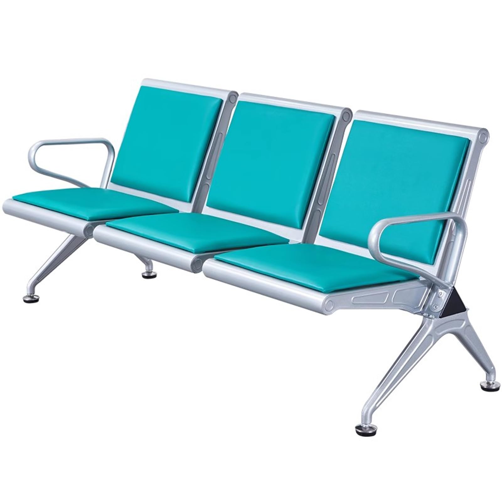 AYCDL Commercial Waiting Room Chairs with Metal Frame and Armrests for Airports, and Office Lobbies,Black,Green