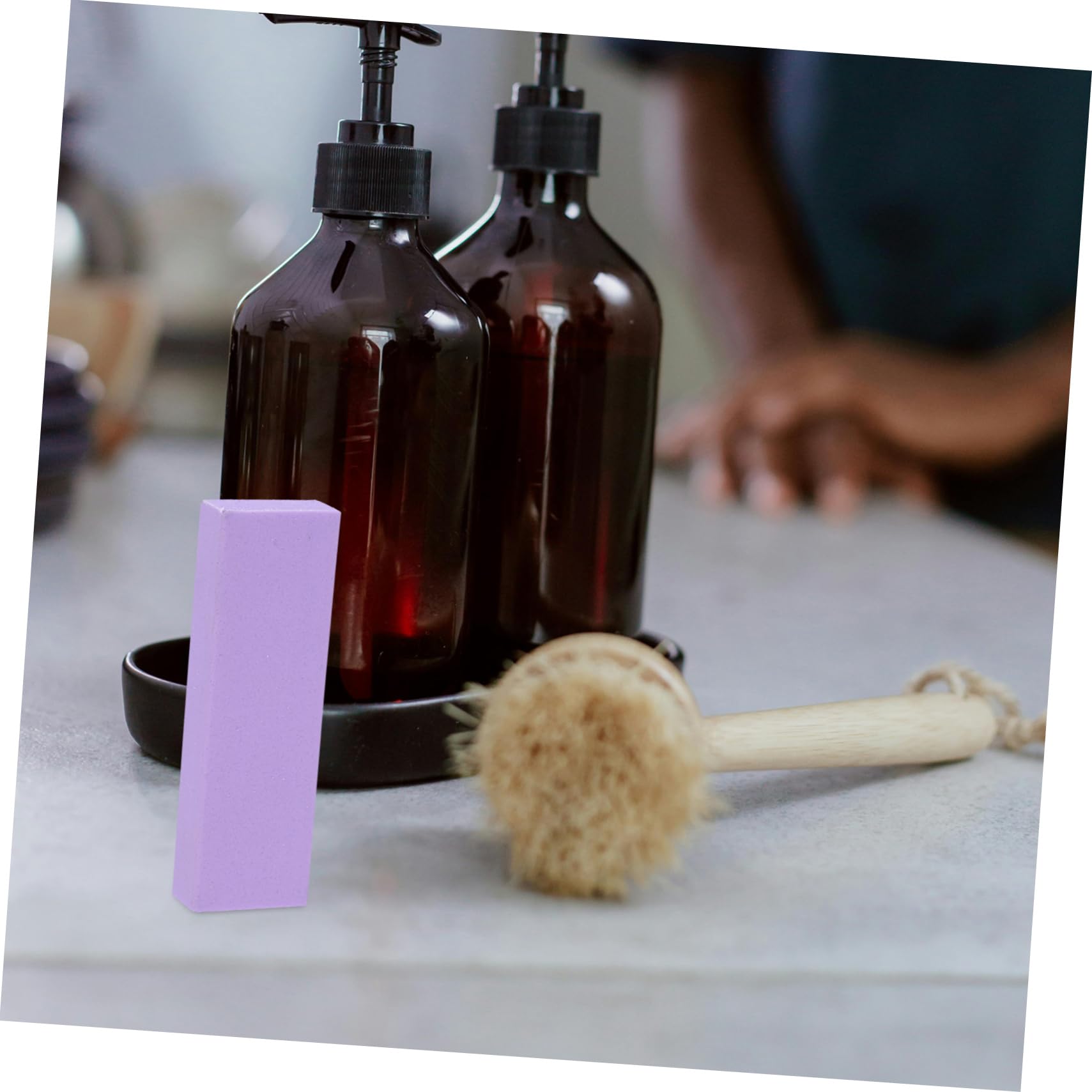 Ciieeo Rubber Cleaning Eraser Block for Removing Hard Water Stains Portable Abrasive Stone for Kitchen Bathroom Surfaces Purple