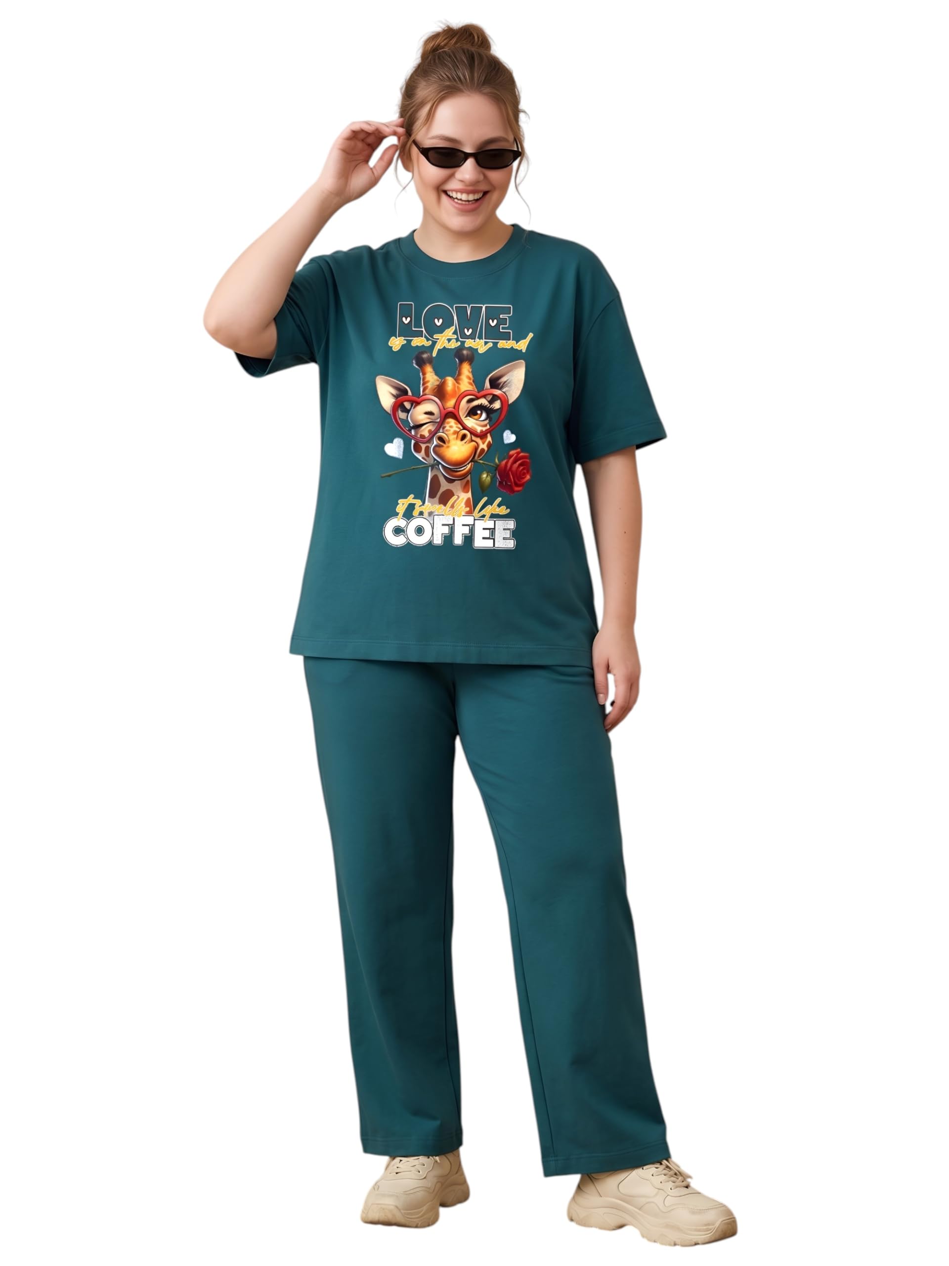 Printed Night Suit for Women & Girls/Plus Size Nightsuit Set/Korean Night Suit/Pajama Tshirt Set for Women-image-19