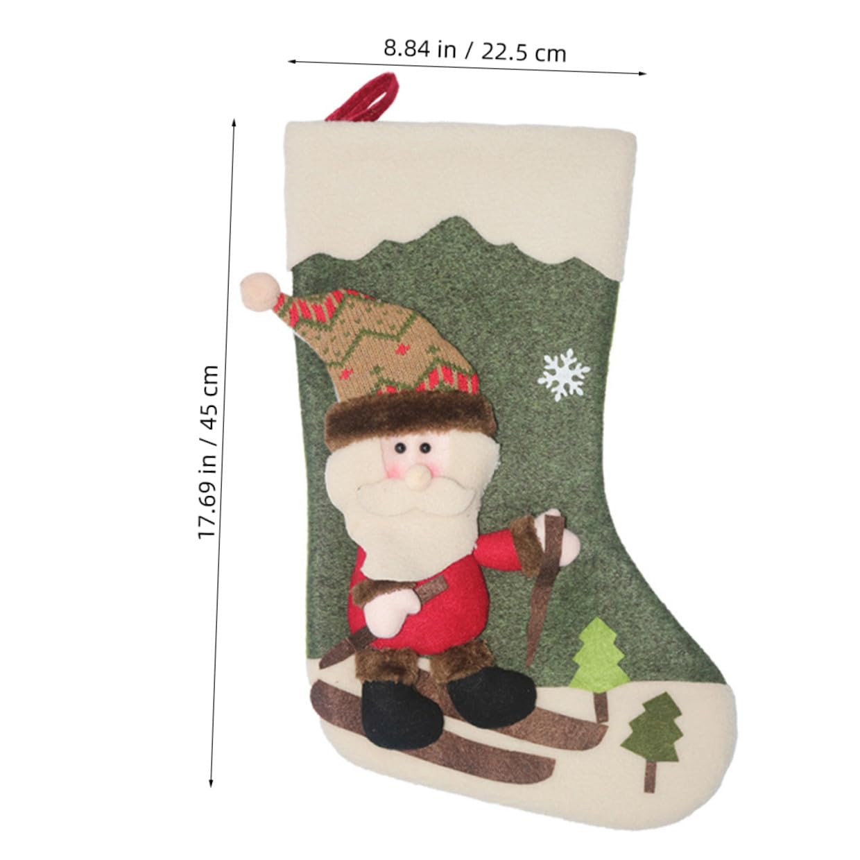 Medias Navideñas Decorativas de Santa Claus para Árbol de Navidad, 3 Piezas, Tela No Tejida y Felpa, Ideales para Llenar Chocolates y Regalos en Fiestas Varios Estilos
