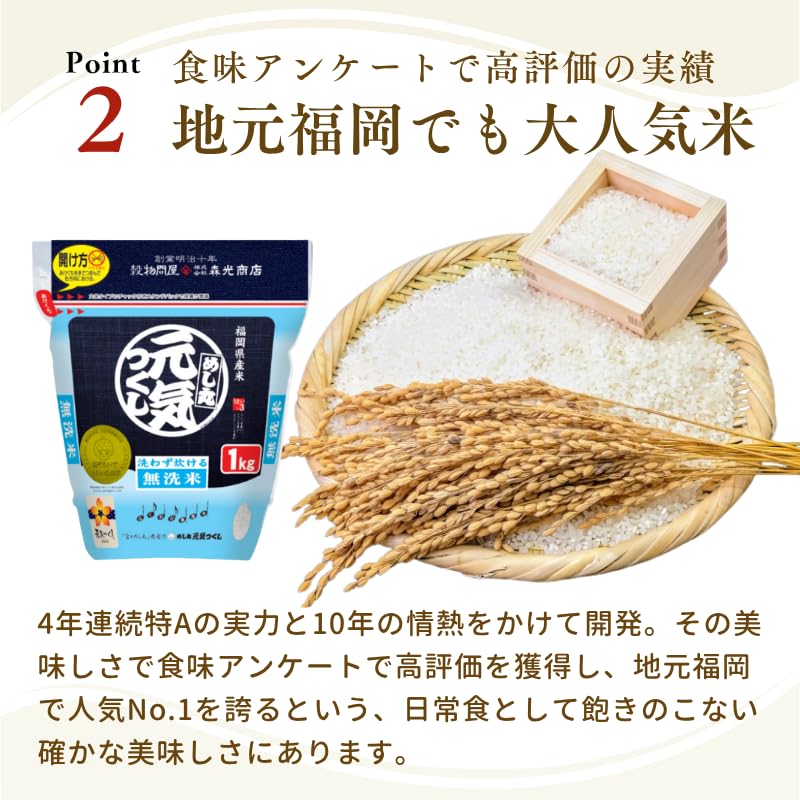 Amazon.co.jp: 令和7年産 福岡県産 金のめし丸 元気つくし 無洗米 1kg