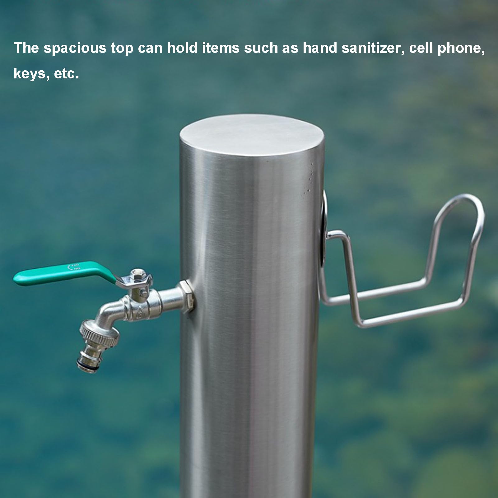 Genérico Columna de Agua Vertical de Acero Inoxidable para jardín, Soporte para Manguera de Exterior con Grifo, estaca de extensión de tubería de Agua de Metal, Fuente Decorativa, dispensad