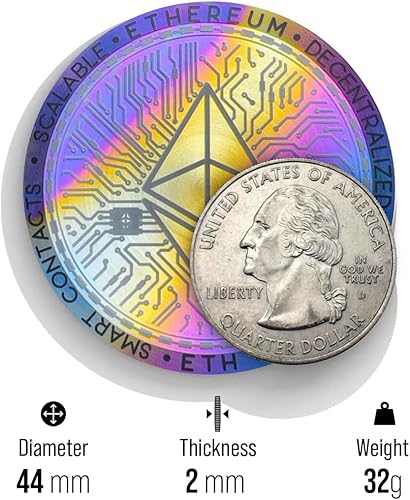 Miniatura 3 de Monedas criptográficas físicas personalizadas Ethereum (ETH) Galaxy Coin que puedes almacenar  Tecnología de anodización y coloración electrolítica