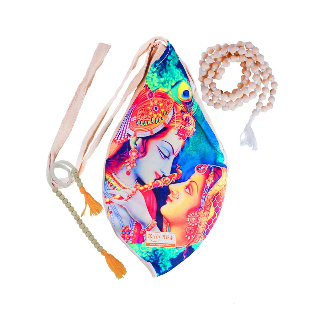 MAYAPURI Radha Krishna Printed Gomukhi Japa Bag with Tulsi Japa Mala & Sakshi Mala Counter (B0CTKPL4WC) Amazon Price History, Amazon Price Tracker