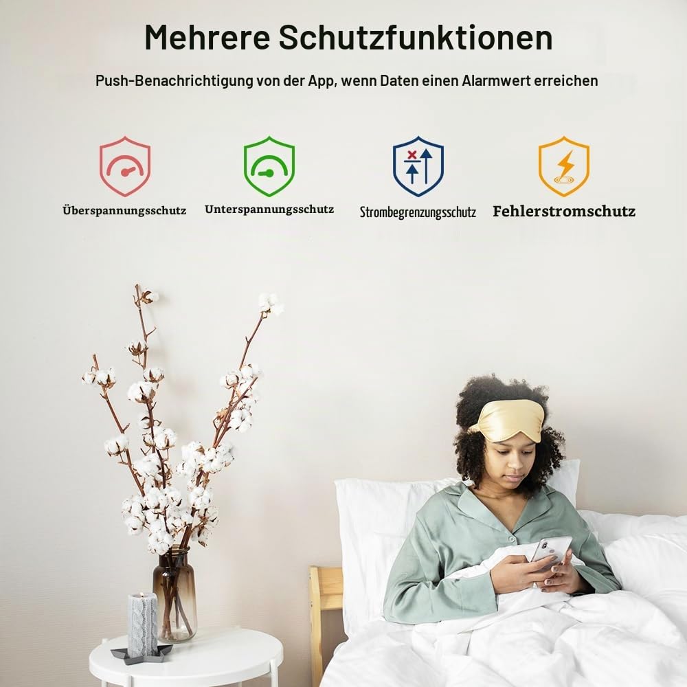 KETOTEK Smart 1 Phasig Stromzähler Hutschiene Digitale LCD Energiezähler KWh Zähler WLAN Fernbedienung DIN-Schiene Wechselstromzähler von Tuya/Smart Life App