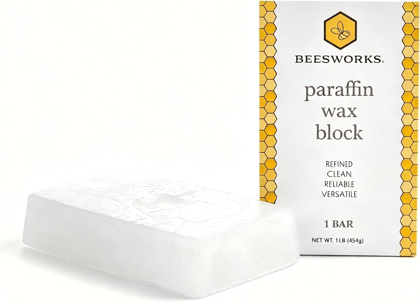 Beesworks Paraffin Wax - 1 lb Refined General Purpose Paraffin Wax - Pure Wax for DIY Candle Making, Canning, Waterproofing, Metal Preservation and More