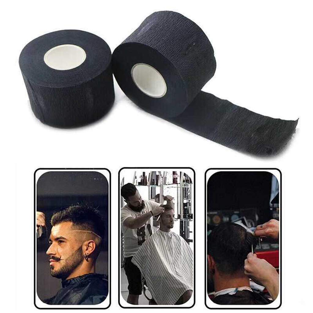 1 rotolo di carta usa e getta da barbiere collo s nero fessional elastico fascia per il collo di carta per parrucchiere styling taglio di capelli
