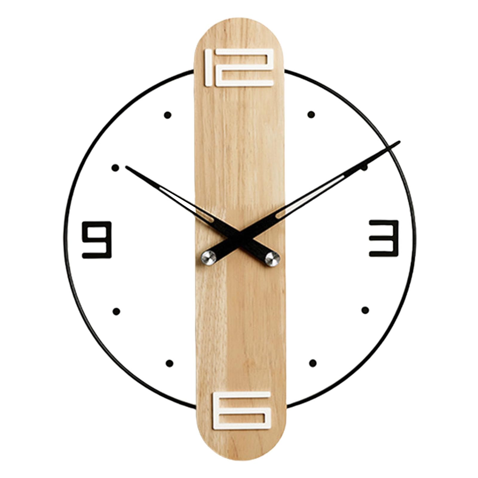 Msioytog Natural Wood Wall Clock with Acrylic Lens Quiet Movements Vintage Design for Living Room Bedroom Decoration Quiet Ticking Wall Clock