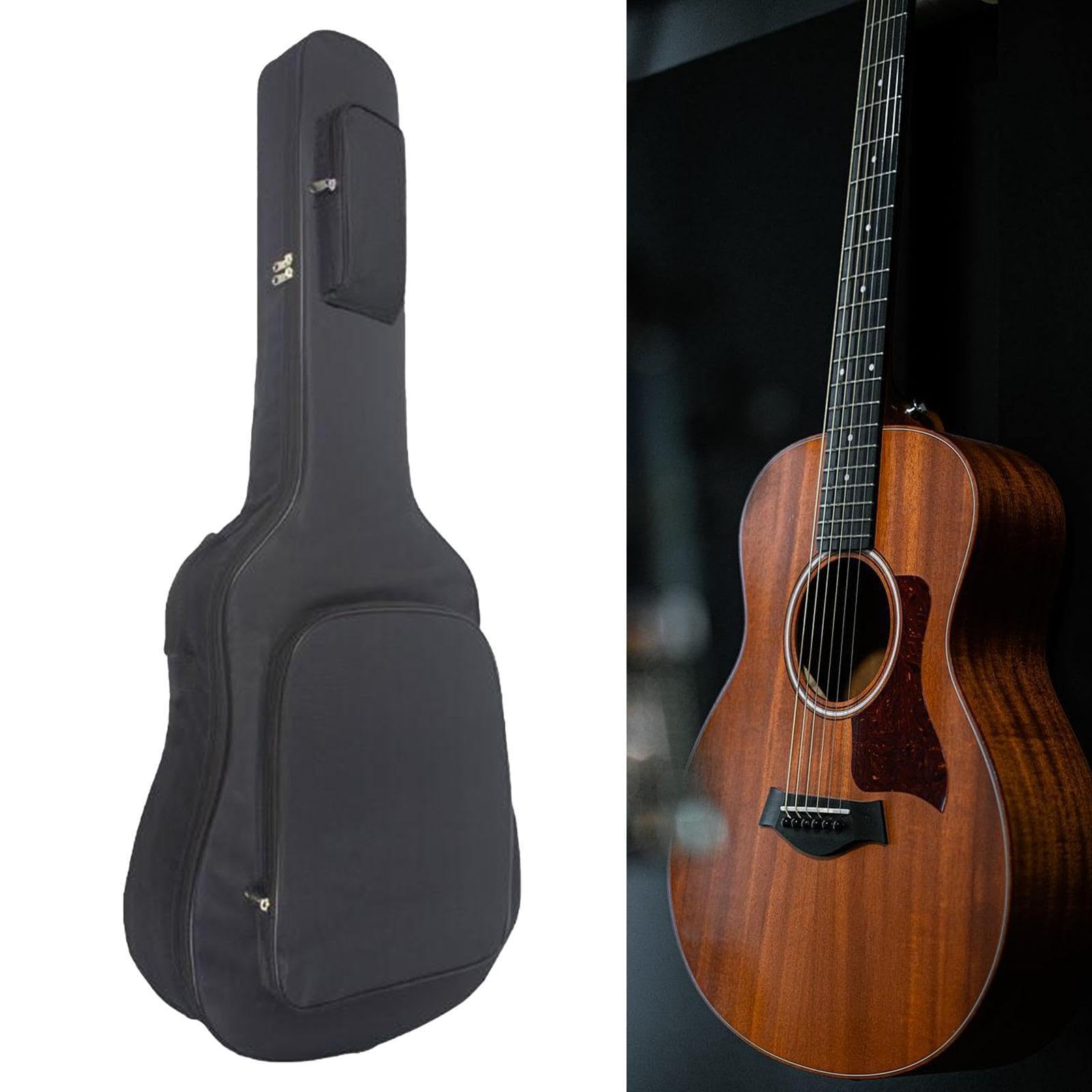 kowaku Housse de Guitare 36" à 38" en Sac à Dos, Housse de Protection en Tissu Oxford à Rembourrage Épais et Imperméable, Étui de Guitare avec Poignée et Poche Accessoires, pour Voyage, Noir