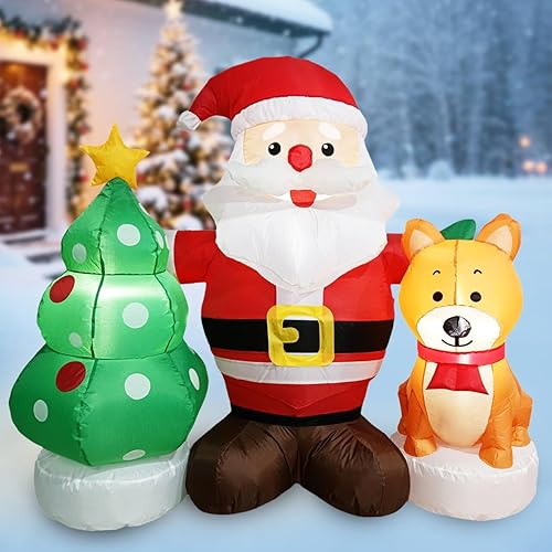 Miniatura 11 de Mimi Funn - Hombre de jengibre inflable de Navidad de 6 pies, bonita decoración de patio inflable de Navidad con LED integrados para patio, césped,