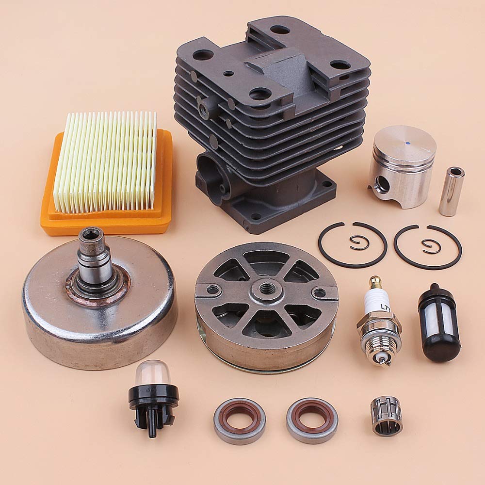 Kit de reconstrucción de Sello de Aceite de Tambor de Embrague de Filtro de Aire de pistón de Cilindro de 35MM para Motor de Motor de cortadora de desbrozadora STIHL FS120 FS200 FS250