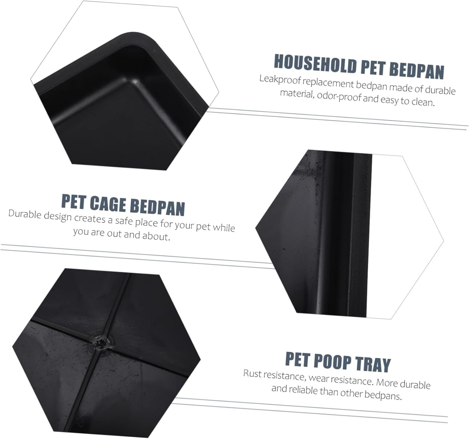 VANZACK 14.9 Inch Crate Tray Replacement - 2 Pack Heavy Duty Plastic Crate Pan for Large - Pet Potty Tray Easy Accessories Durable & Waterproof