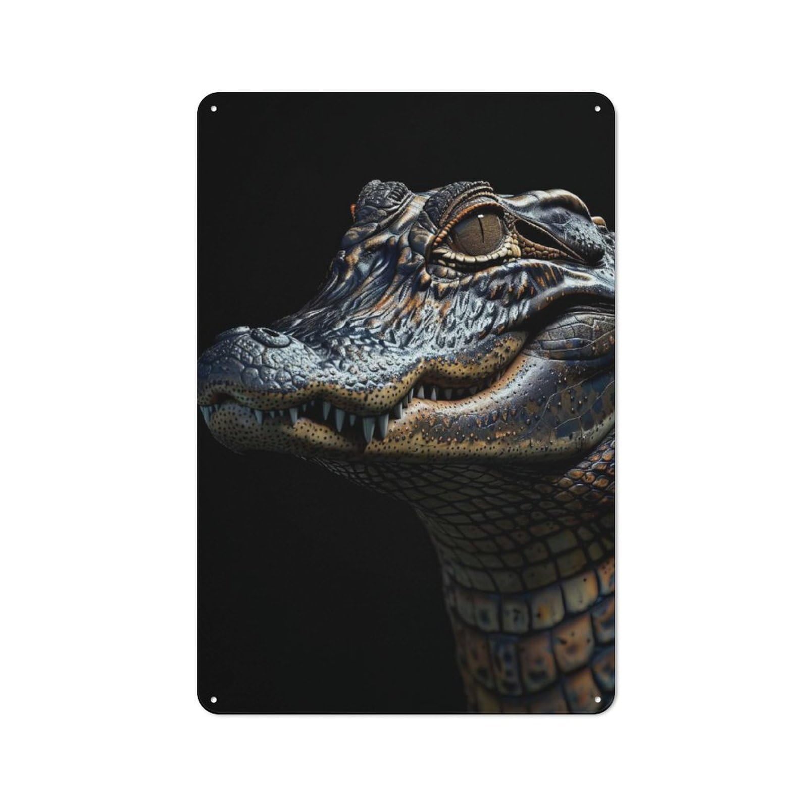 Junmoney Alligator 30X20cm Rustic Metal Plaque With For Café Or Restaurant, For Themed Interiors In Cafés And Restaurants
