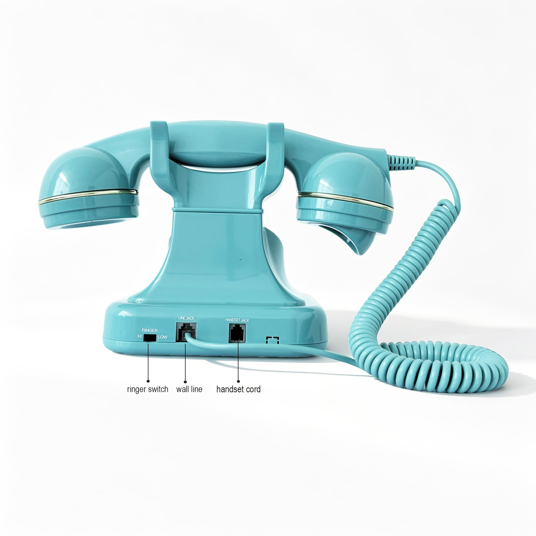Telefono, telefono fisso retrò per casa, ufficio, hotel (blu)