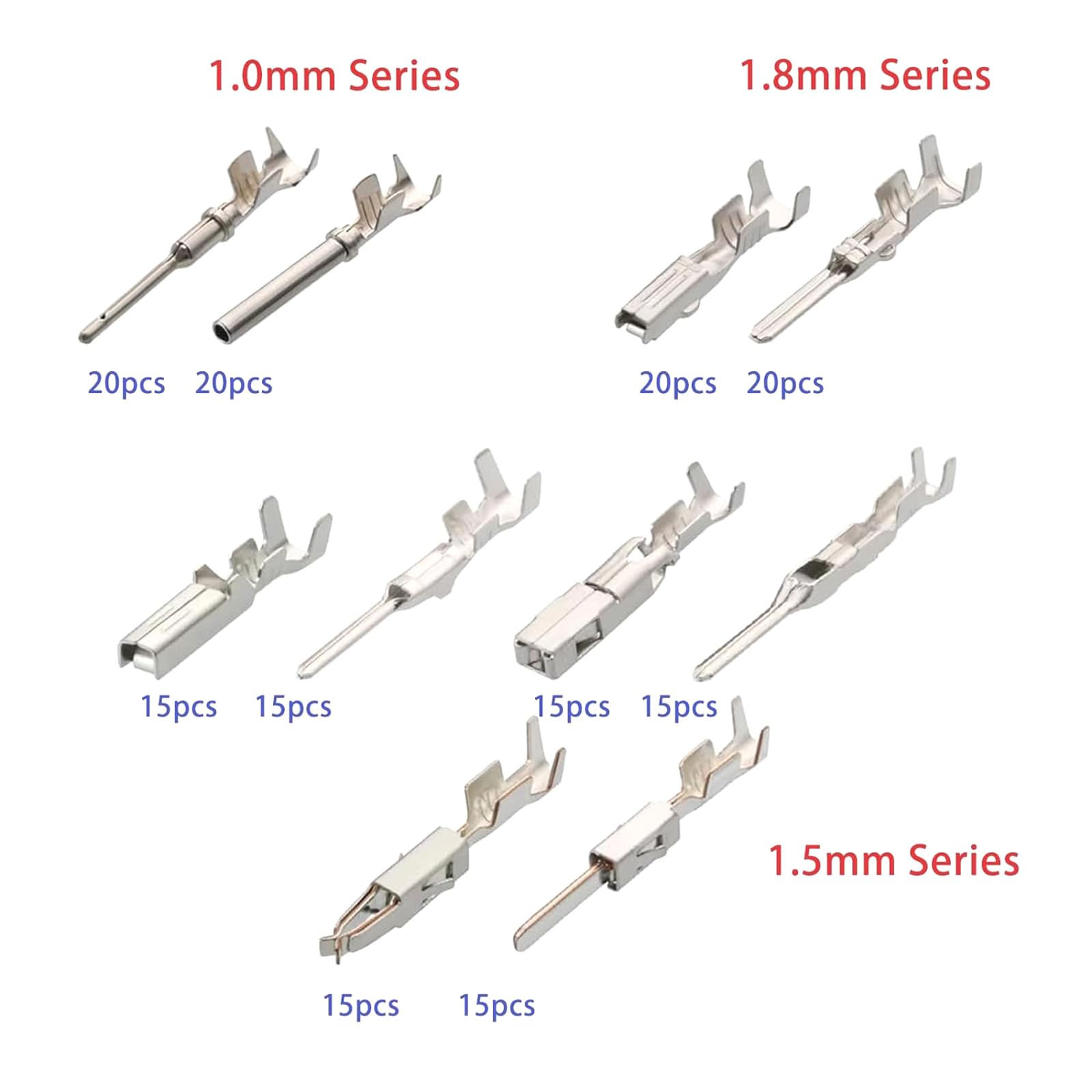 500 piezas de terminales de cable de Pin conector 1-3, 5 mm Auto eléctrico no aislado enchufe eliminación macho engarzados automotriz no aislado enchufe eliminación macho engarzados
