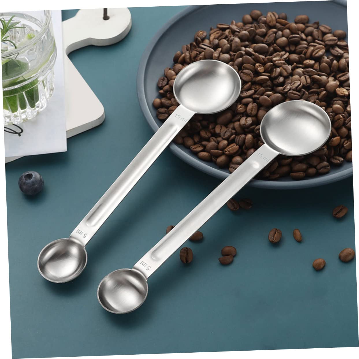 Cuillères à Mesurer En Inox - 2 Pièces Avec Graduations Gravées 25/50/75 Ml, Pour Cuisine