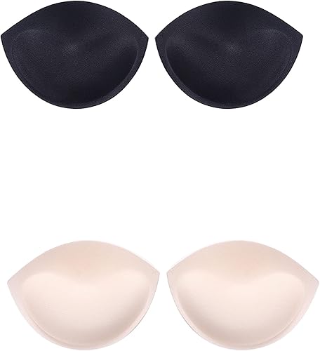 2 pares de almohadillas de brasier, almohadillas de esponja extraíbles para realzar el busto, realzador de brasier de pecho para mujeres,