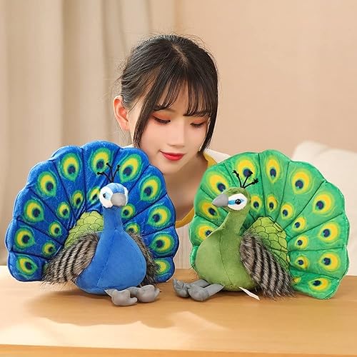 Miniatura 4 de Bonito juguete de peluche Kawaii de pavo real, lindo muñeco de peluche suave de animal Peahen, bonito regalo de decoración de cumpleaños para el