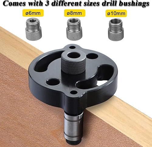 Miniatura 4 de Mesee Guía de taladro de pasador, kit de plantilla de agujero de bolsillo vertical, guía de taladro autocentrante de 3 agujeros con bujes de taladro