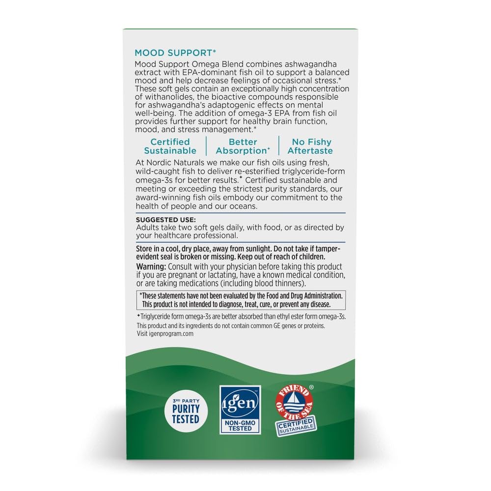 Nordic Naturals Mood Support Omega-3, 1400mg EPA+DHA Supplement - 60 Count — Amazon image 7
