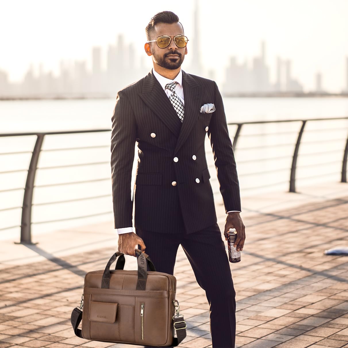 SPAHER Portadocumentos Hombre Cuero Portafolios Hombre Maletin Portatil 15,6 Pulgadas Maletín Ordenador Maletín de Trabajo Cuero Bolso Trabajo Bolso Negocios