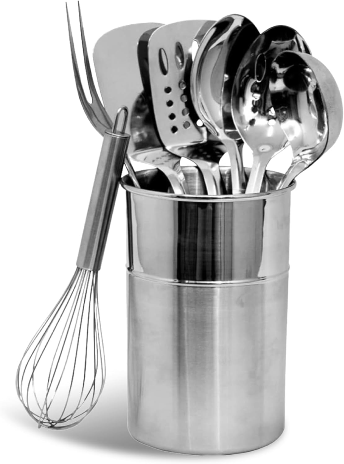 Chef Craft – 8 Piece Stainless Steel Kitchen Utensils Set with Utensil Holder Chef Craft – 8 Piece Stainless Steel Kitchen Utensils Set with Utensil Holder