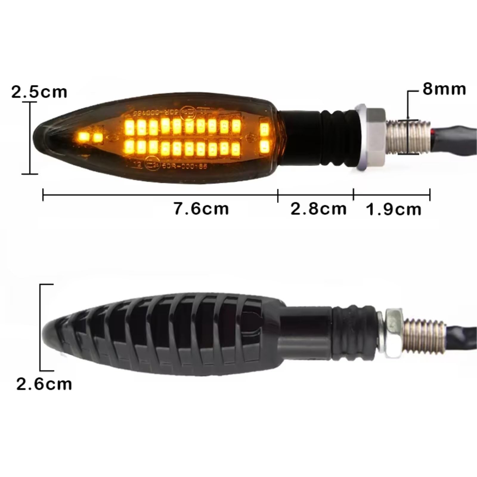 Moto lndicadora Luces De Señal De Giro para Motocicletas EMark Universales con Relé Incorporado Luces Intermitentes Impermeables E24 para Motocicletas