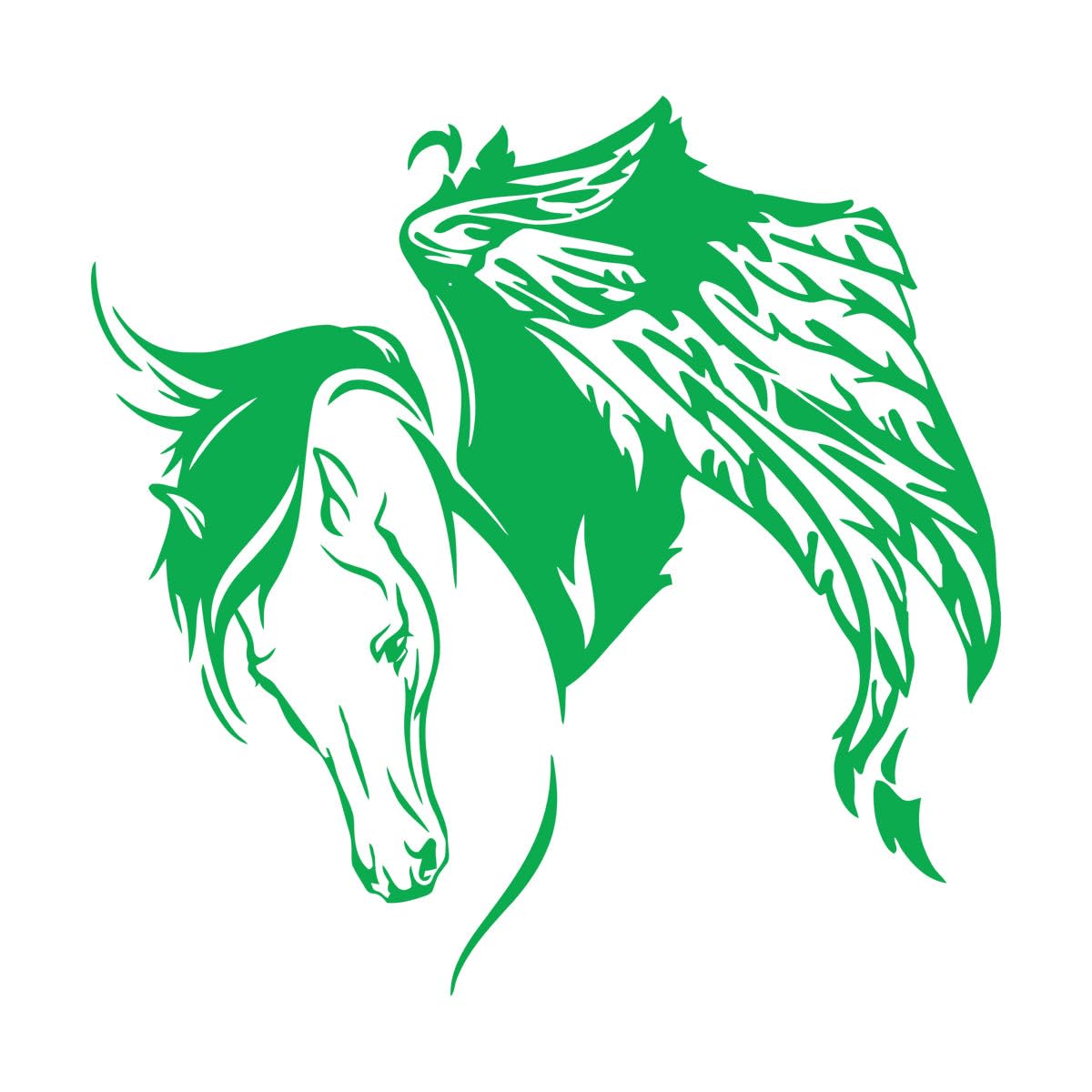 Wall Decals Paster Paper Pegasus Fantastic Animal Horse Wings 81x82.8cm Personalized Customization Extra Large Green