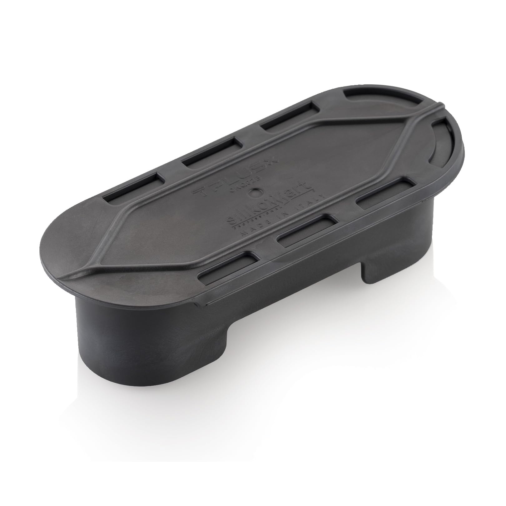 Silikomart Stampi in TplusX per Lievitati e Sfogliati a Forma di Eclair con Fori e Supporti 130x40 h 35 mm - 144 ml - Accessori Professionali Pasticceria - Stampini Monoporzione per Dolci Forno da 24