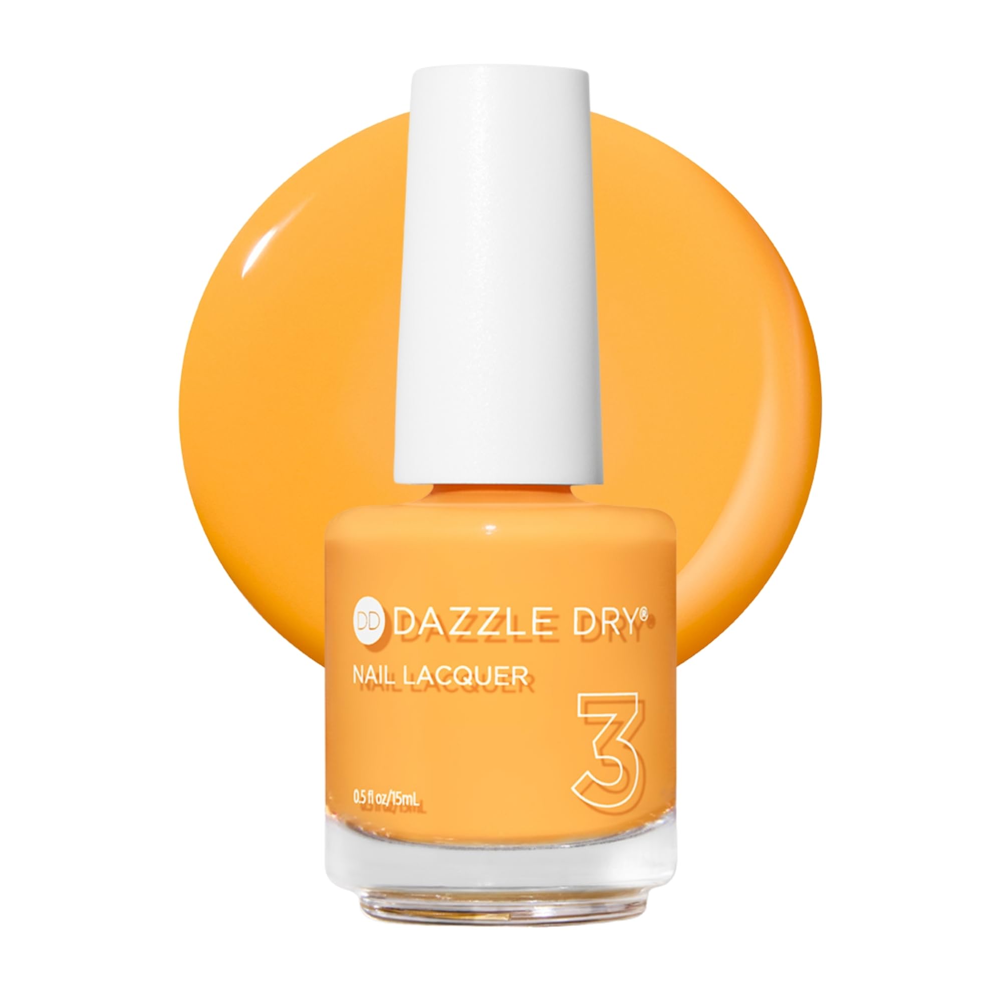 Dazzle Dry Nail Lacquer (Step 3) - Go Go Mango - An amber yellow. Semi-sheer cream. (0.5 fl oz)