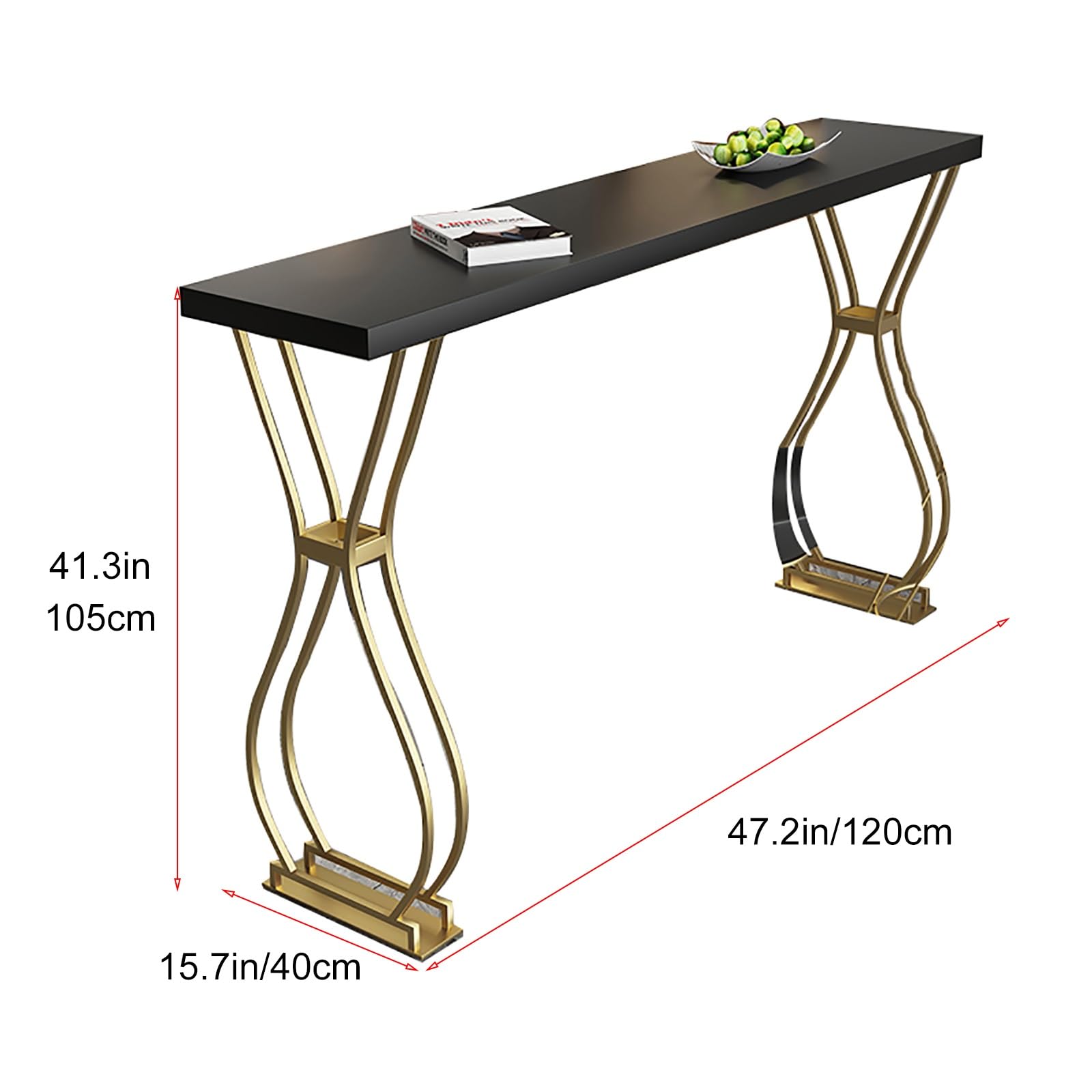 Mange Debout de Hauteur de Comptoir, Table Haute Cuisine, Table Bistrot, ilot Central Cuisine avec Base en Métal(Small)