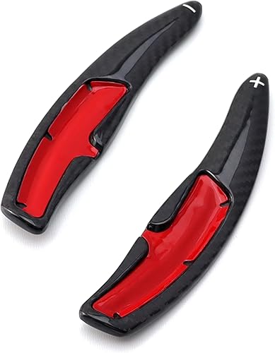 Miniatura 7 de iJDMTOY Extensiones de palanca de cambios de paleta de palas de fibra de carbono auténtica, color negro brillante, compatibles con Porsche Cayenne