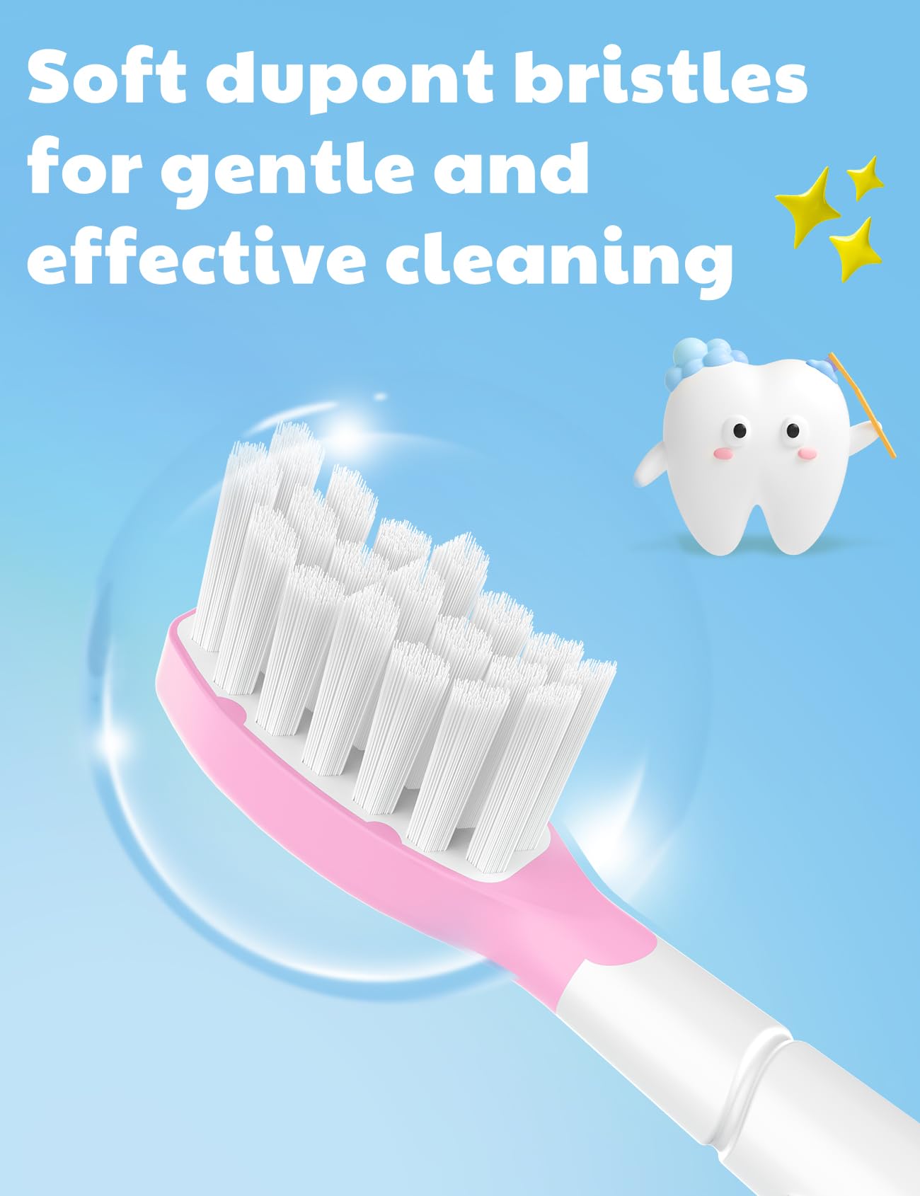 Toptheway Cabezales de repuesto para niños Philips Sonicare: Kids 7+ Cabezales de cepillo de dientes eléctrico sónico estándar, rosa y verde, paquete de 4