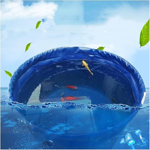zklaseot Piscina redonda sobre el suelo para estanque de peces con soporte de metal plegable para piscina infantil para colector de agua de barril