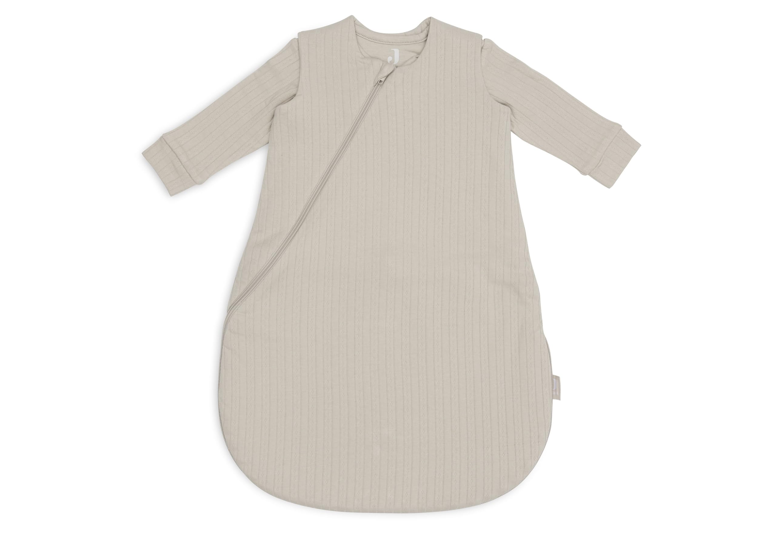Jollein Ganzjahres Schlafsack Baby - Ajour Nougat - 60 cm - 100% Baumwolle - 0.5 bis 3.0 Tog - Schlafsack Baby Sommer & Winter - Beige