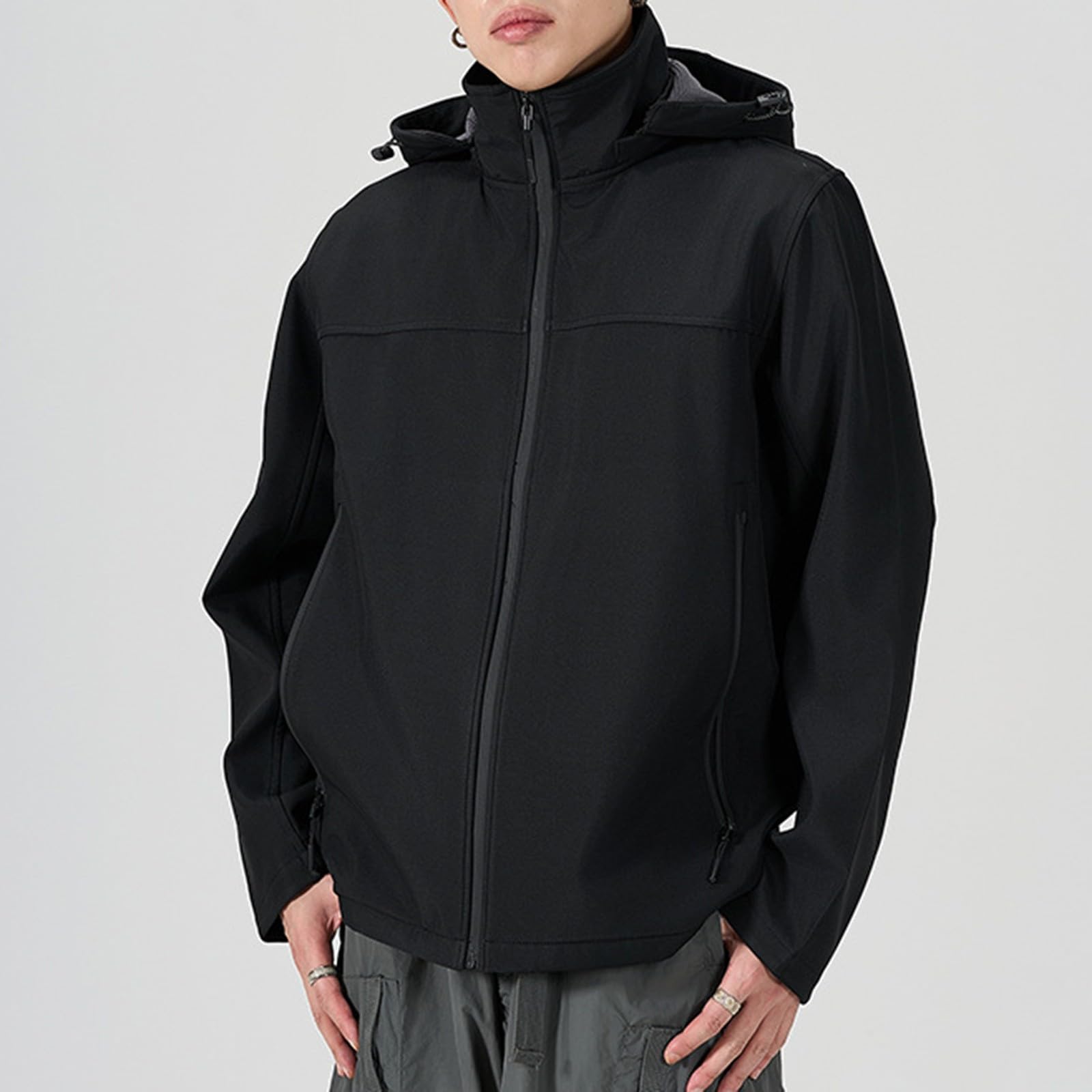 Mujer al aire libre montañismo ropa deportiva con senderismo impermeable abrigo cortavientos de longitud media
