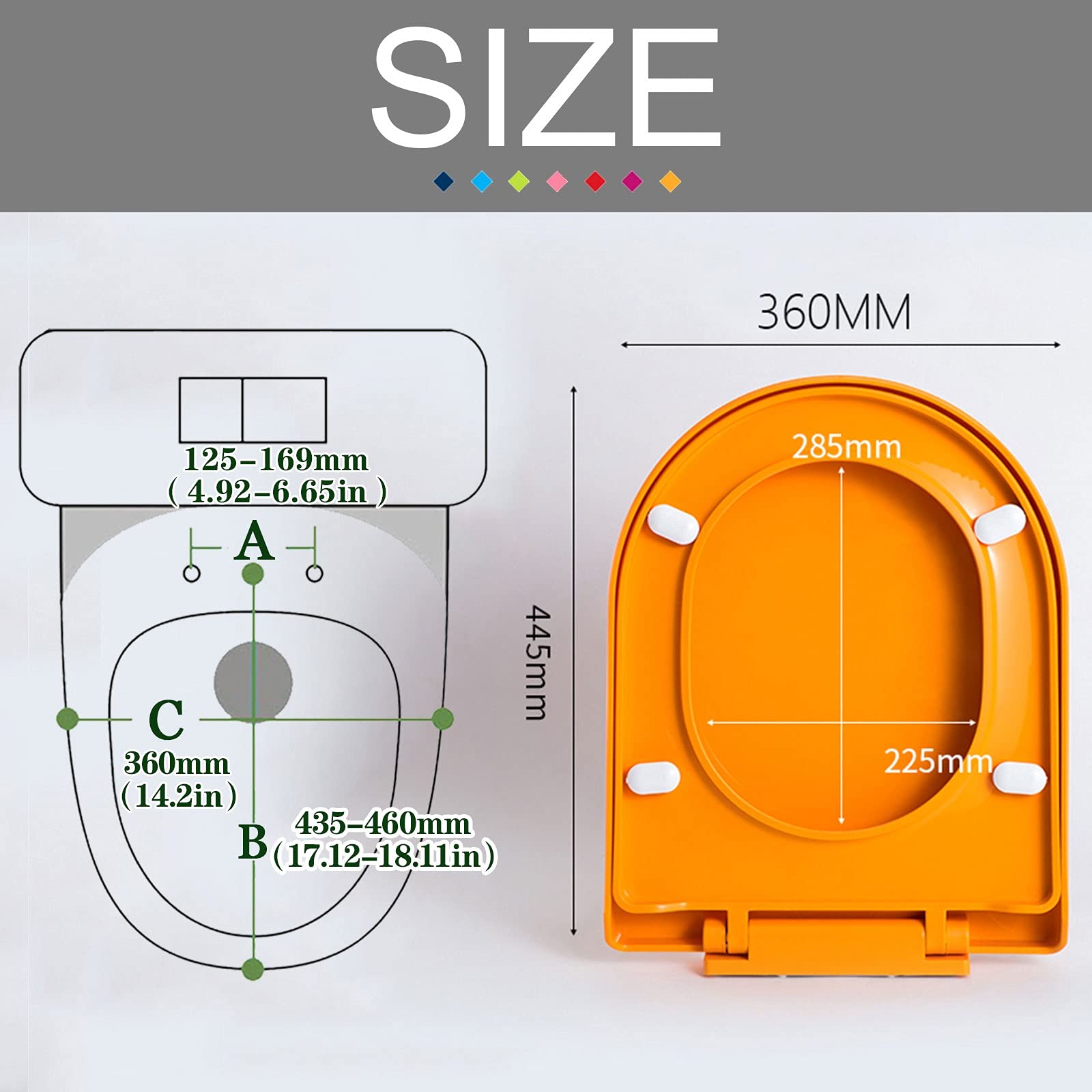 Soft-Close deska sedesowa owalna pokrywa WC z szybkim zwalnianiem dostępna w kolorze czerwono-niebieskim pomarańczowym - łatwa instalacjaNowoczesny design do łazienek