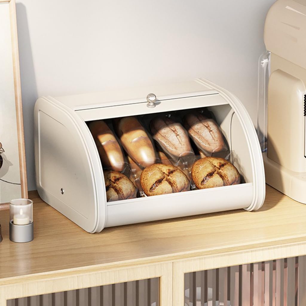 ブレッドケース パンケース 蓋付き金属製 スライド式扉 収納ケース 小物入れ 調味料 収納 キッチン整理ボックス お菓子/果物/デザ