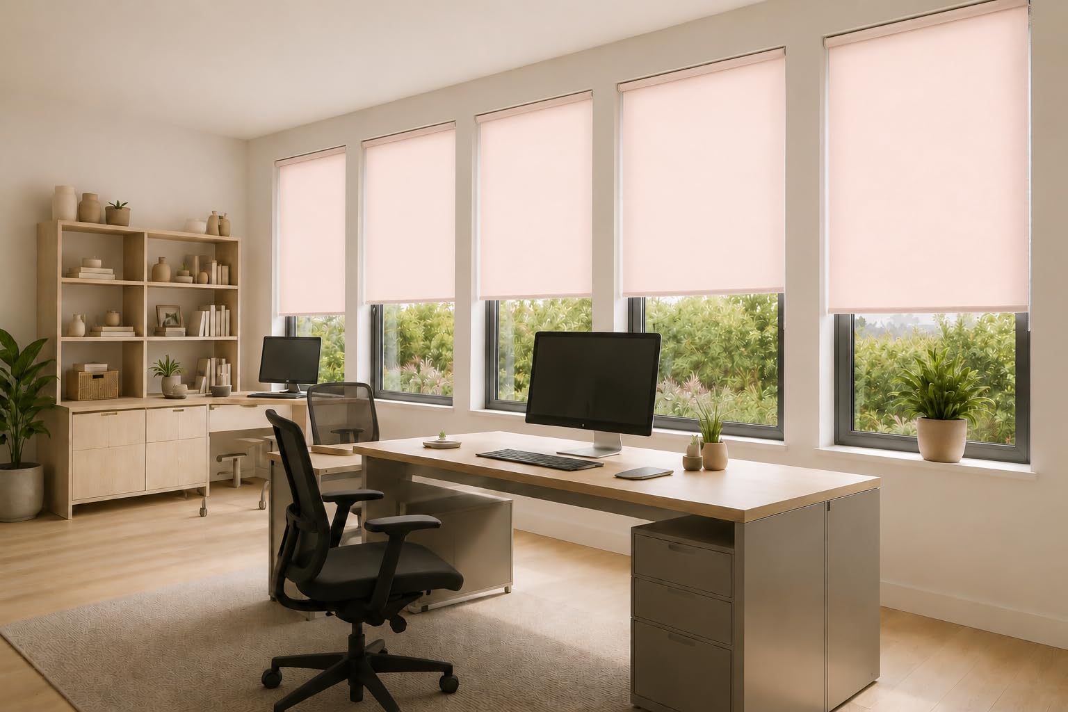Estoralis Gove Store Enrouleur Tamisant Lisse, Polyester, Rose, 150 x 230 cm