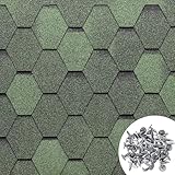 MASTERBRICO Tegole Canadesi per Tettoia Esterno 3,45 mq (24 Pz) – Tegola Canadese Bitumino...