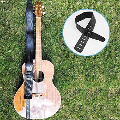 Sangle de guitare réglable en cuir synthétique pour guitare basse acoustique, électrique, mandoline, 6,5 x 160 cm Noir - Les Beatles, Paul McCartney, John Lennon, RIngo Starr, George Harrison Sangle de guitare réglable en cuir synthétique pour guitare basse acoustique, électrique, mandoline, 6,5 x 160 cm Noir – Image 4