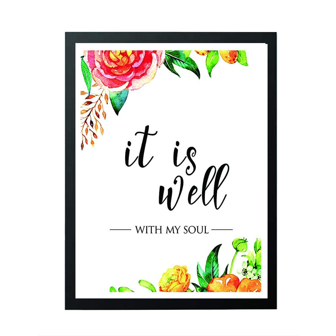 signatives It is well with my soul - Printable quote, Christian Wall Print - wall art decor - wedding art - Scripture Print - floral quotes - Home decor