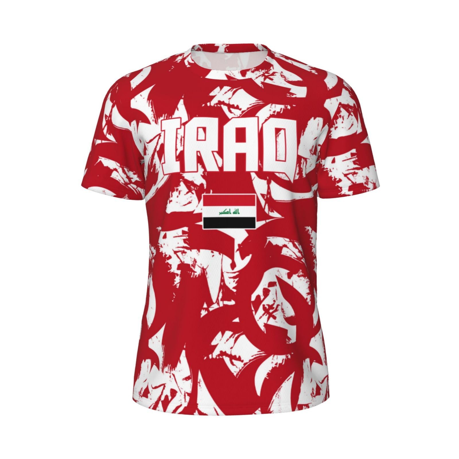 DABOYOZHZH Iraq Flag Cool Iraqans (82) Sports Jersey Mesh T-Shirt 3D Print for Running Cycling Soccer Tennis Fitness Climbing Shirts
