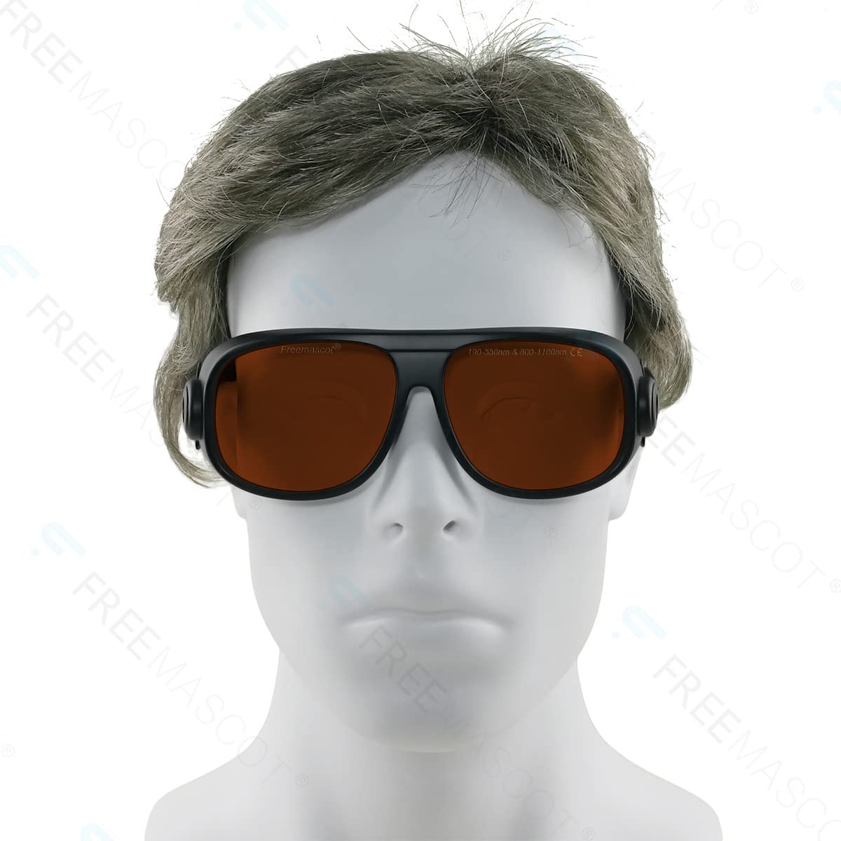 FREEMASCOT OD 6+ 190nm-550nm / 800nm-1100nm Wavelength Professional Laser Safety Glasses for 405nm, 450nm, 532nm, 808nm, 980nm,1064nm, 1100nm Laser