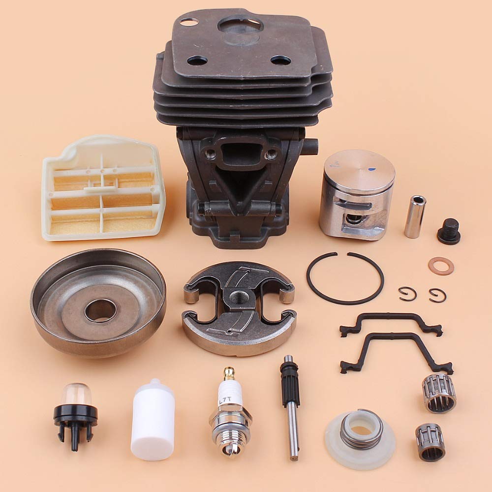 Kit de Bomba de Aceite de Filtro de Aire de Tambor de Embrague de pistón de Cilindro de 44 mm Compatible con Piezas de Motor de Motosierra de Gasolina Husqvarna 450445 E 544119802