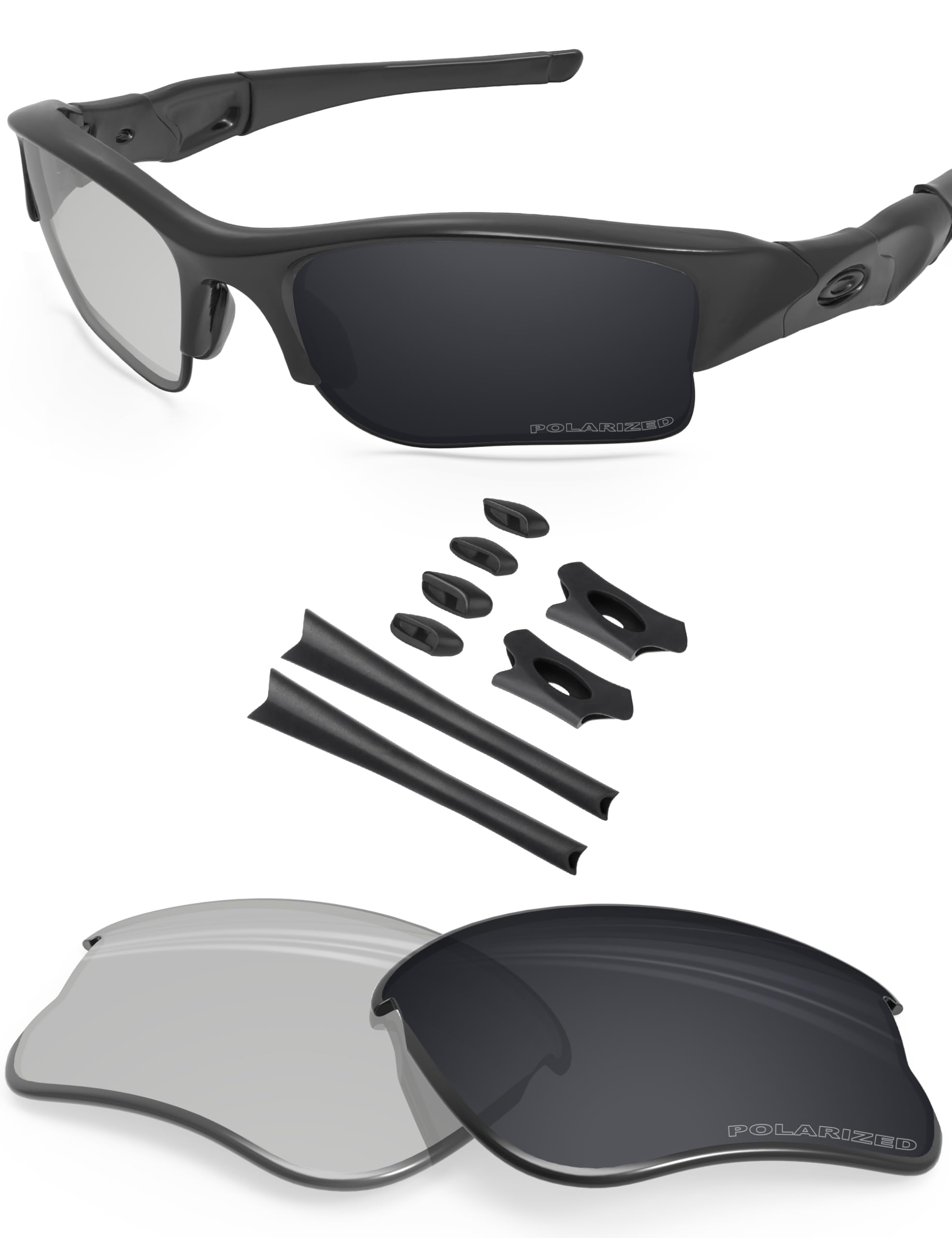 BLAZERBUCK Replacement Lenses &amp; Sock Kit for Oakley Flak Jacket XLJ Sunglass